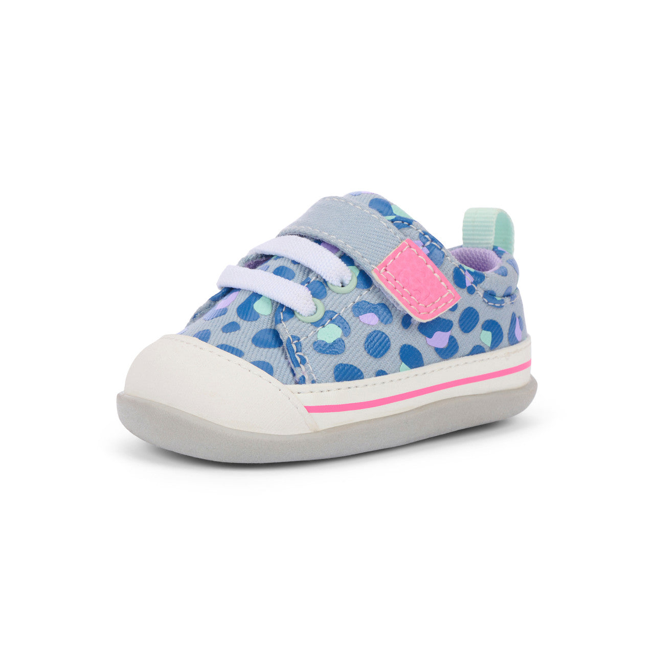 Stevie Mini Sky Blue/Leopard | See Kai Run
