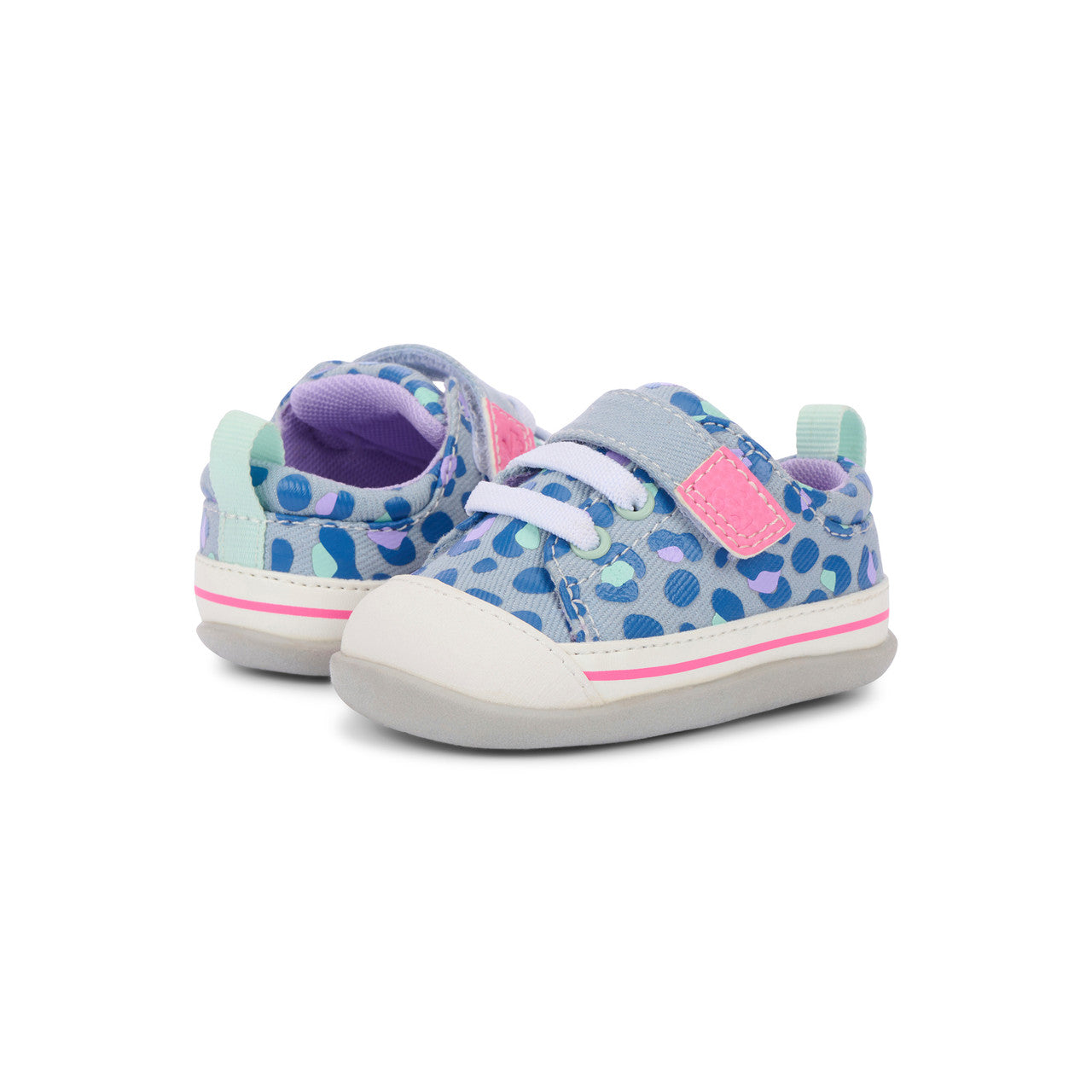 Stevie Mini Sky Blue/Leopard | See Kai Run