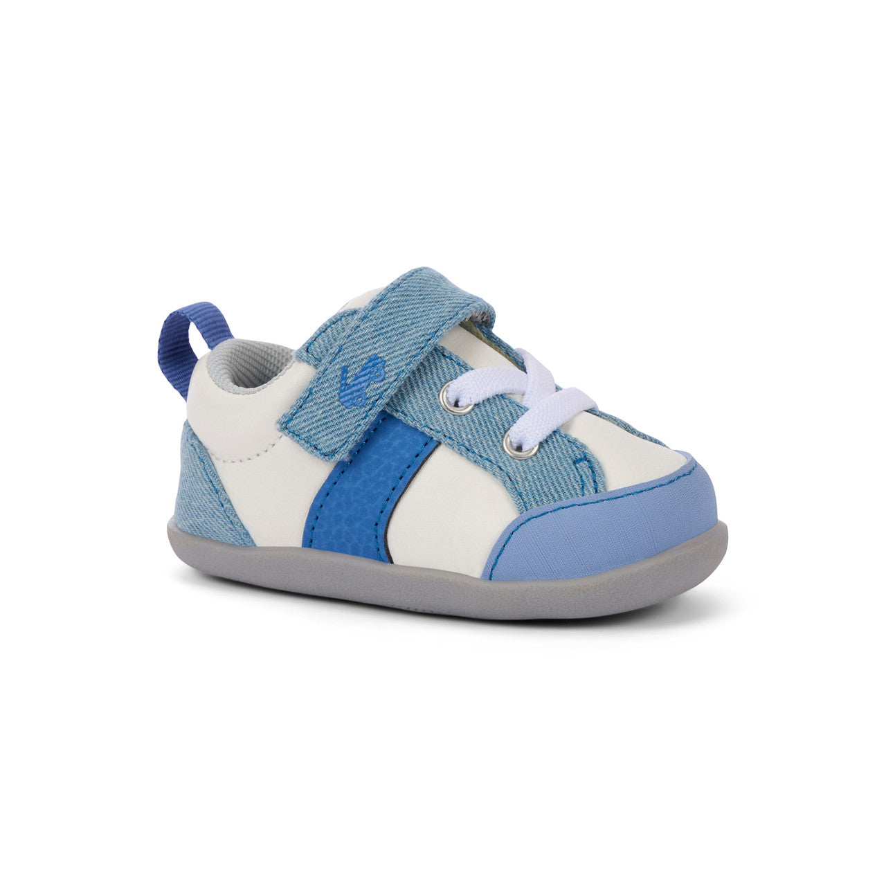 Connor Mini White/Washed Denim | See Kai Run