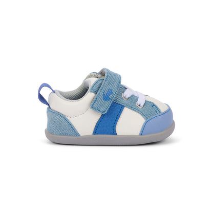Connor Mini White/Washed Denim | See Kai Run