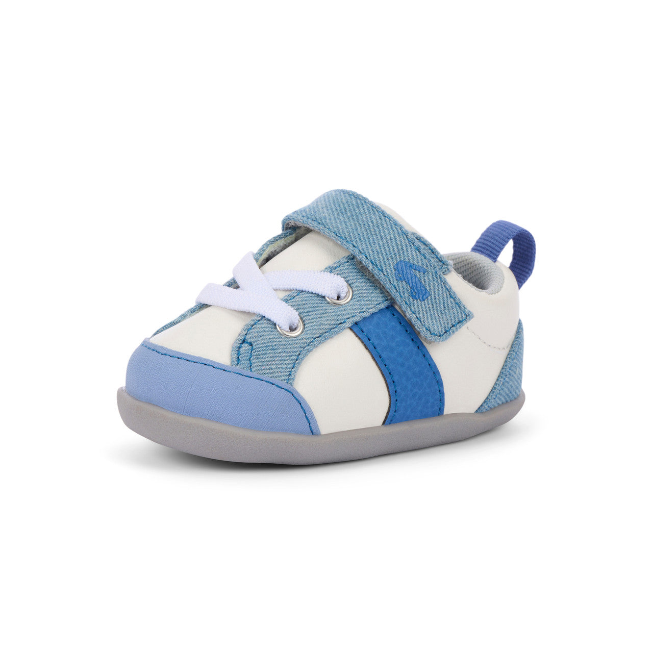 Connor Mini White/Washed Denim | See Kai Run