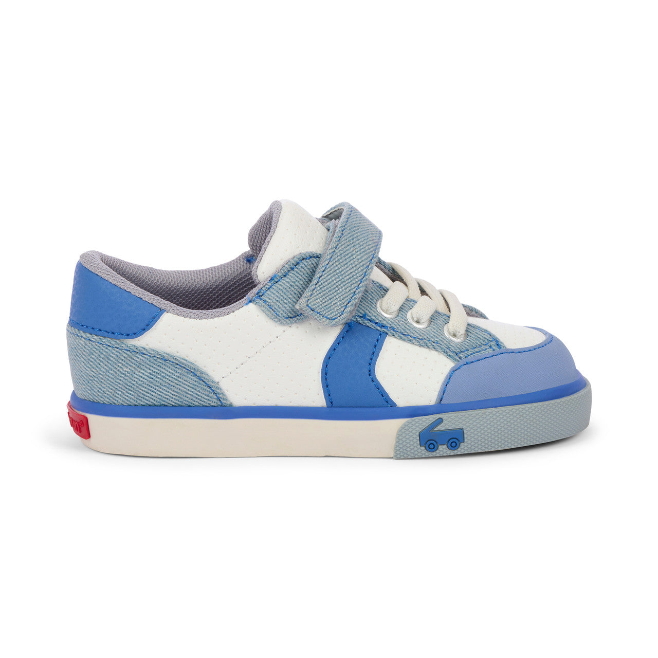 Connor White/Washed Denim | See Kai Run