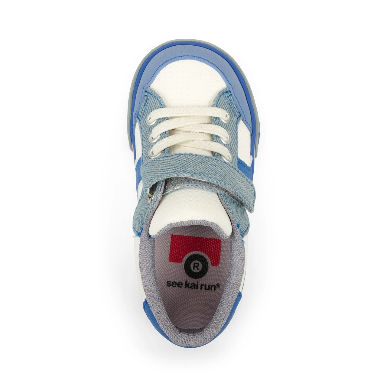 Connor White/Washed Denim | See Kai Run