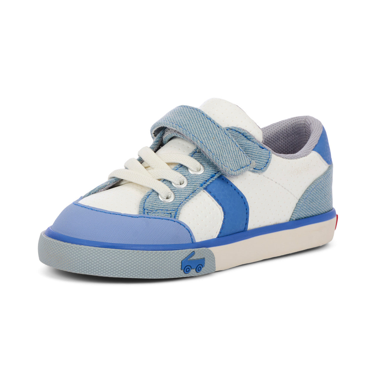 Connor White/Washed Denim | See Kai Run