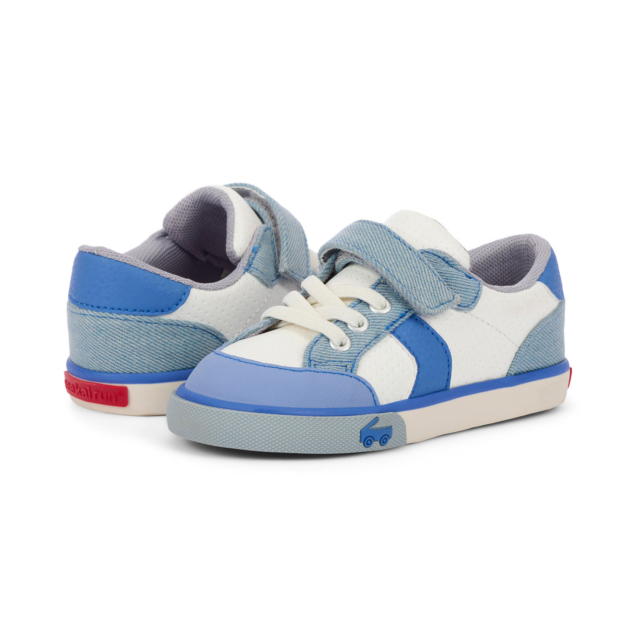 Connor White/Washed Denim | See Kai Run