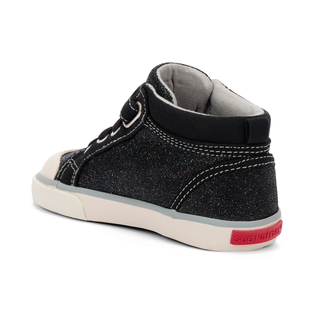 Peyton Black Glitter Leather | See Kai Run