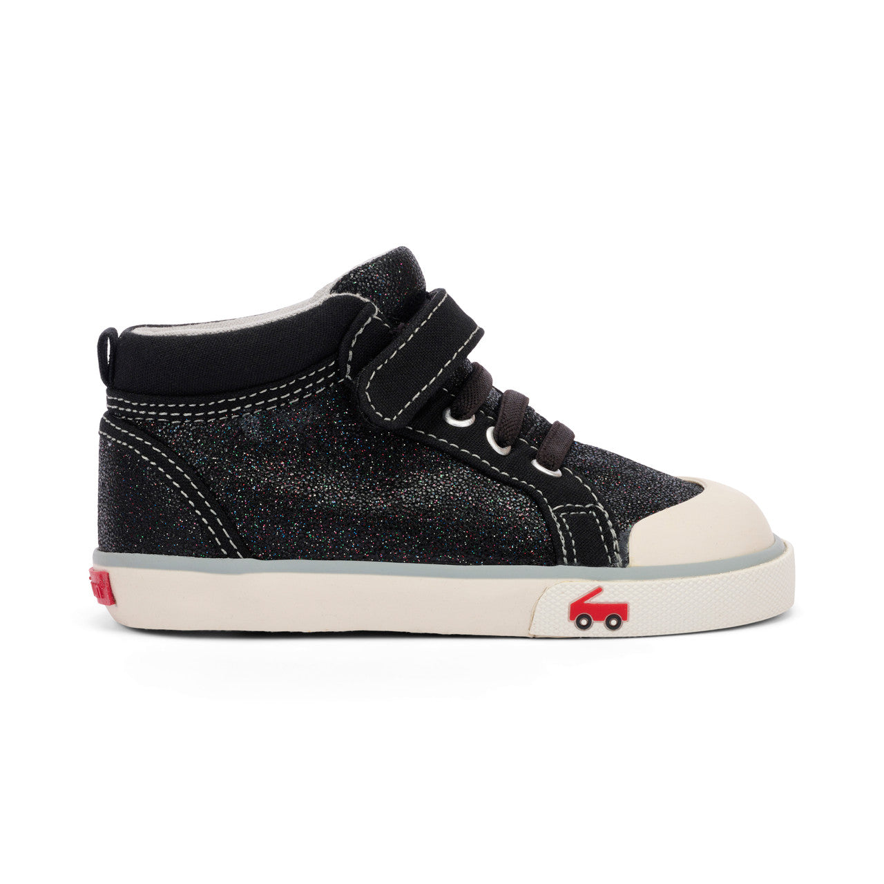 Peyton Black Glitter Leather | See Kai Run