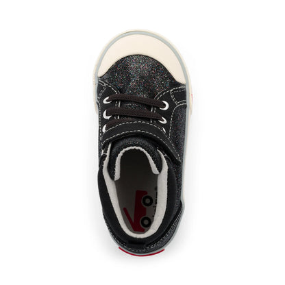 Peyton Black Glitter Leather | See Kai Run