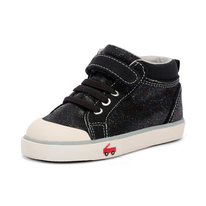 Peyton Black Glitter Leather | See Kai Run
