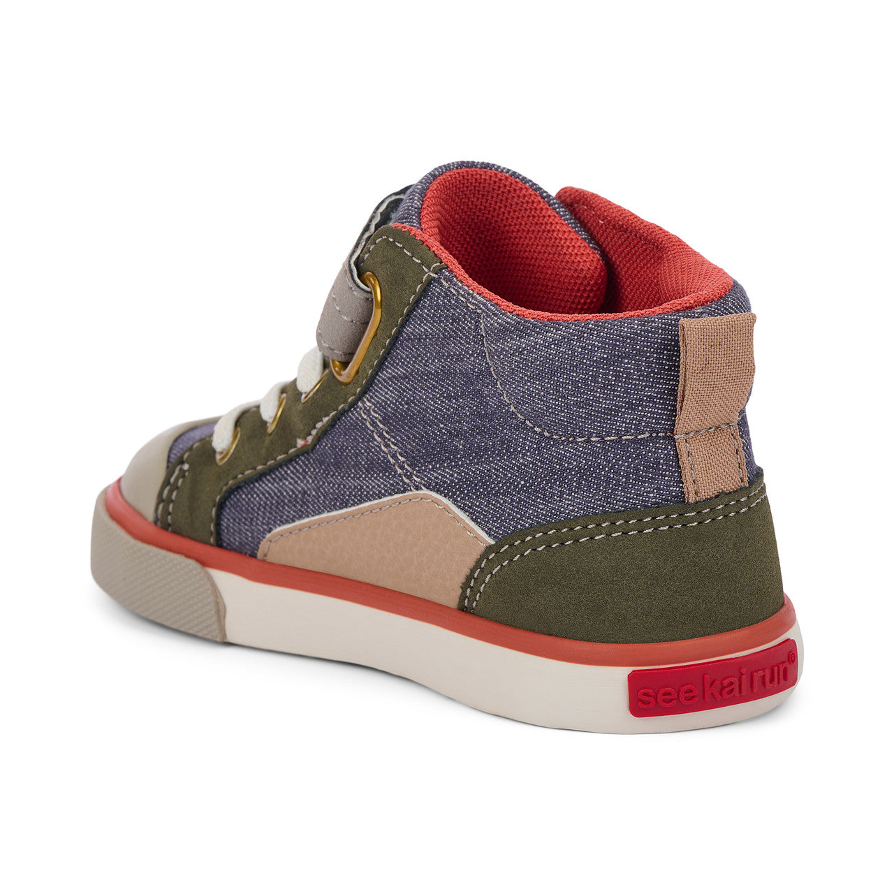 Dayton Gray Denim/Olive | See Kai Run