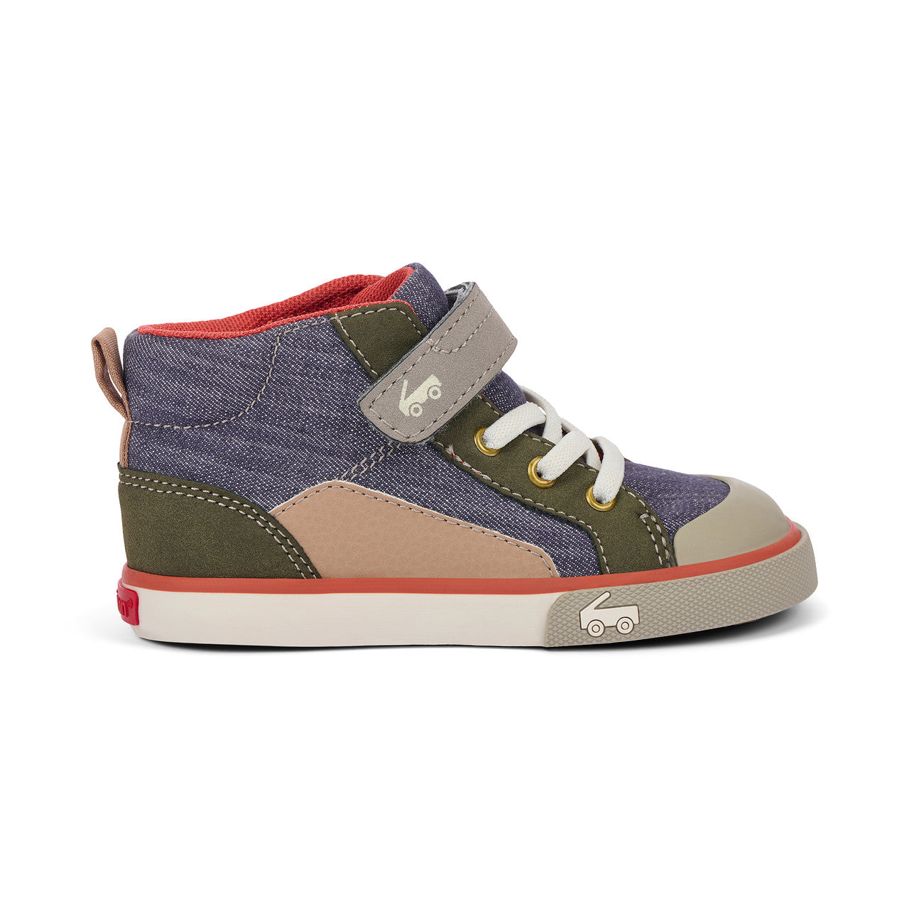 Dayton Gray Denim/Olive | See Kai Run