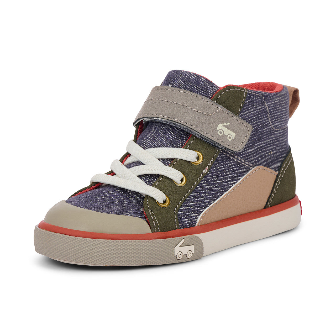Dayton Gray Denim/Olive | See Kai Run